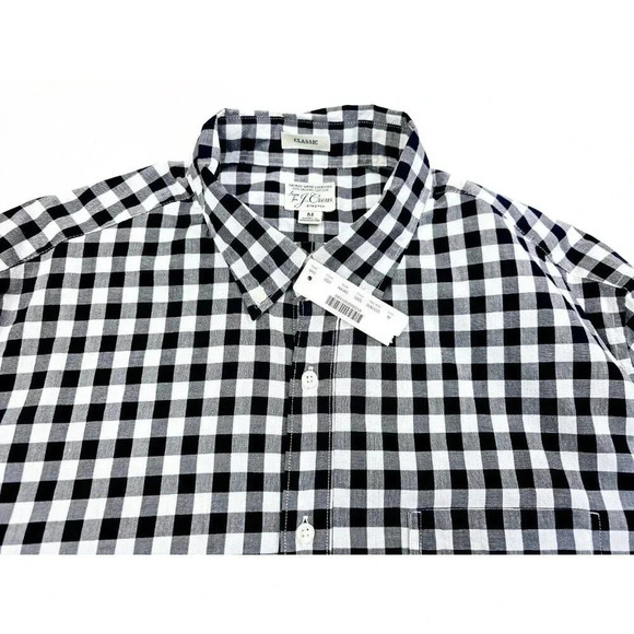 J. Crew Classic Stretch Size Medium Mens Black White Check Button Down Shirt NWT - Picture 12 of 12